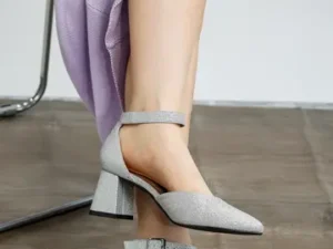 Taznia Glitter Block Heel Sandals